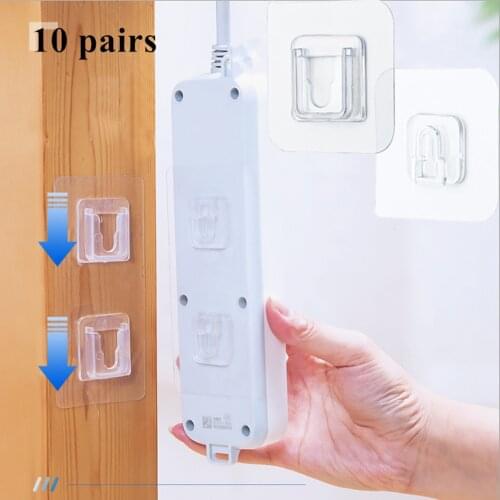 Double-sided adhesive wall hook wall-mounted suction cup strong transparent hook kitchen bathroom wall storage rack Dropshipping