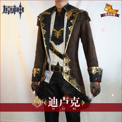 2020 New arrival Genshin Impact Diluc Ragnvindr Cosplay Costume Christmas New Outfit