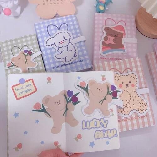 New Arrival A5/A6 Kawaii PU Bear Diary Journal Notebook Planner Weekly Monthly Aagenda Book Gift School Stationery