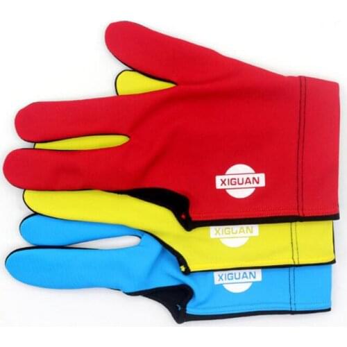 New Billiard Gloves Three Fingers Left Hand Red/Blue/Yellow Colors Gloves Billiard Accessories China