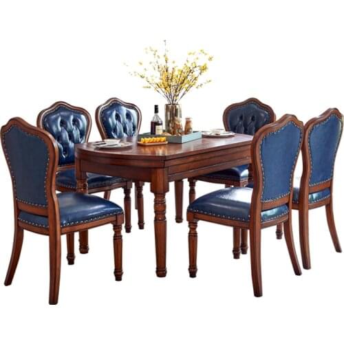 Dining table and chair combined telescopic dining table Fiona Fang dual-purpose folding round table table