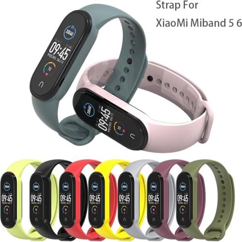 Strap For XiaoMi MiBand 5 6 Replacement TPU Strap Smart Watchband Bracelet Soft Silicone Straps For Xiao Mi Miband 5/6 Wristband