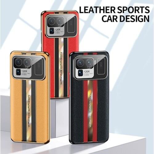 Luxury Business Shockproof Camera Lens Protection Plating Leather Mobile Phone Case For Xiaomi Mi 11 Pro Lite Ulita Cover Fundas