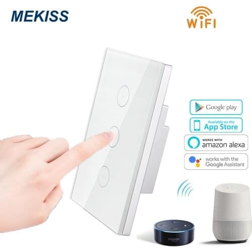 MEKISS Dimmable touch switch WIFI connection Smart life APP remote control US standard light switch