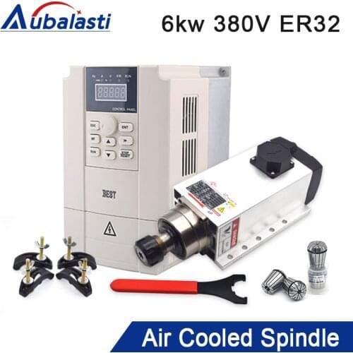Spindle 6kw CNC Air Cooled Spindle Motor 380V 12.6A ER32 7.5kw Inverter For CNC Milling Router Machine Tools Spindle