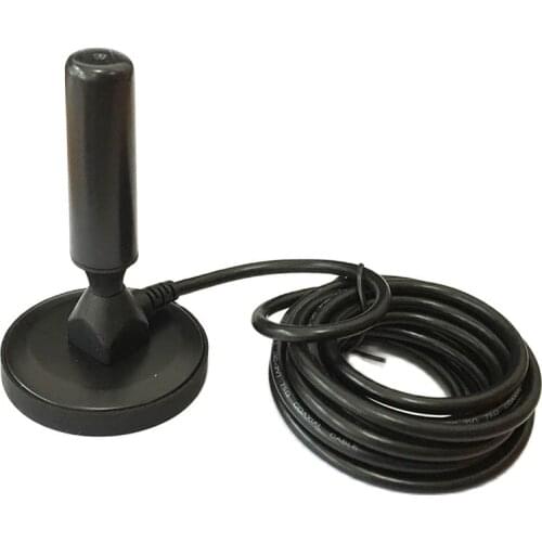 1PC DVB-T/FM TV antenna 20dbi high gain dual band indoor aerial sucker base 3m cable IEC male connector NEW wholesale price