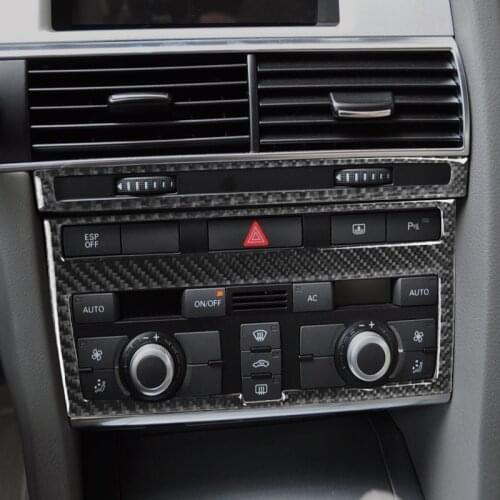 Car Styling Strip Air Conditioning CD Panel Decorative Cover Trim Auto Interior Accessories button Car Sticker for Audi A6 C5 C6