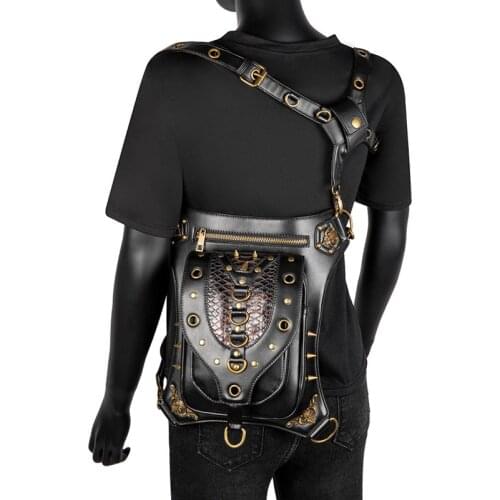 Vintage Steampunk Fanny Bag Steam Punk Retro Rock Gothic bag Goth Shoulder Waist Bags Packs Victorian Style Women Men leg bag
