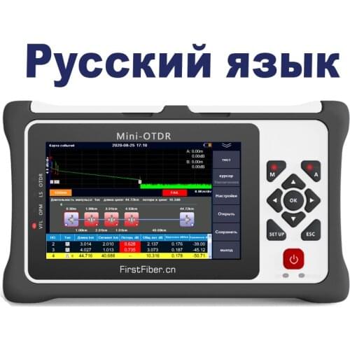 Russian Language Optical Fiber 980EXT Pro mini OTDR Reflectometer with OPM OLS VFL Touch Screen SC FC Fiber Optic OTDR