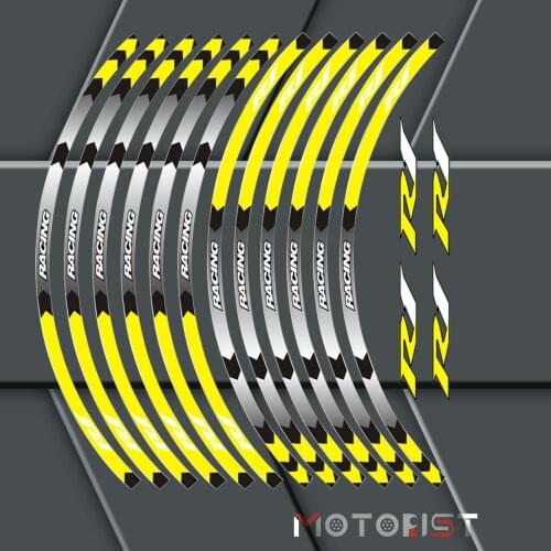 High quality Motorcycle Reflective 17 inch Wheel Rim Stripe Decal Sticker Front Rear Decal Full Set For YAMAHA yzf r1