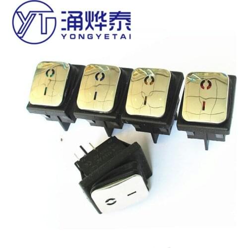 YYT 2PCS KCD4 stainless steel surface 4Pin with light waterproof rocker switch silver contact high current rocker power supply