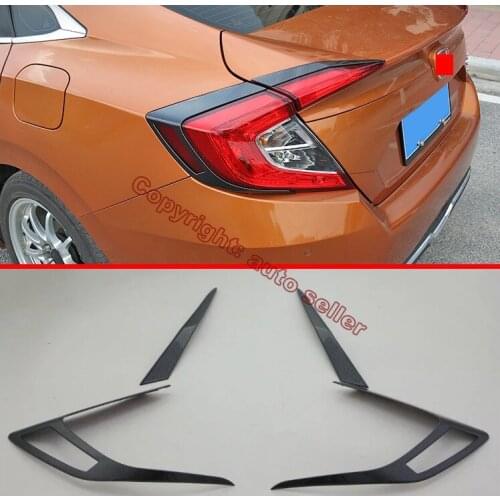 Carbon fiber Style Tail Light Rear Back Frame Lamp Trim Molding For Honda Civic 2016 2017