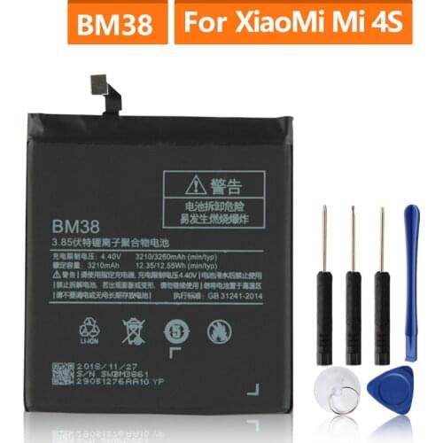 Original Replacement Battery For Xiaomi Mi 4S M4s BM38 Genuine Phone Battery 3260mAh
