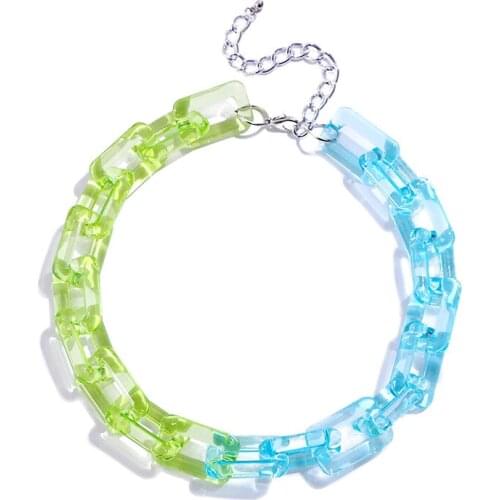 Punk Jewelry Accessories Creative Design Two Colors Acrylic Chain Choker Neck Statement Hip Hop Necklace for Women 2021 New