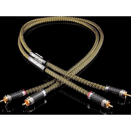 1 Pair Single crystal copper double lotus head 2rca audio cable two-to-two plug 3C-2W digital output fever signal cable