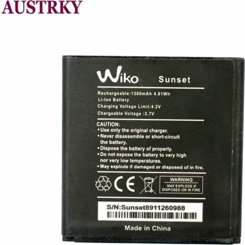 1pcs 100% high Quality SUNSET 3.7v 1300mAh Battery For WIKO SUNSET Mobile Phone