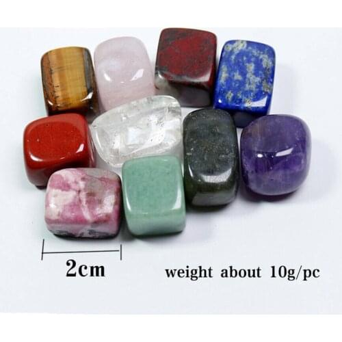 10Pcs/Set Natural Crystal Gemstone Polished Healing Chakra Stone Collection Crystal Set Energy Polished Stones Decoration