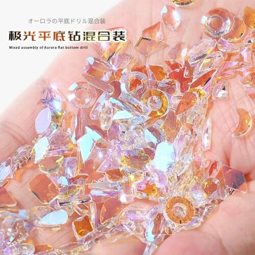 100Pcs Spring pomelo aurora color diamond nail nail diamond jewelry fairy fairy red aurora iridescence Rhinestone in 2021,AB