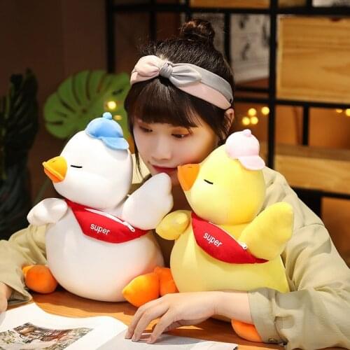 25/35/50cm Cartoon Cheer Duck Plush Toy Stuffed Soft Kawaii Duck Doll Animal Pillow Birthday Gift for Kid Adult Children Friend