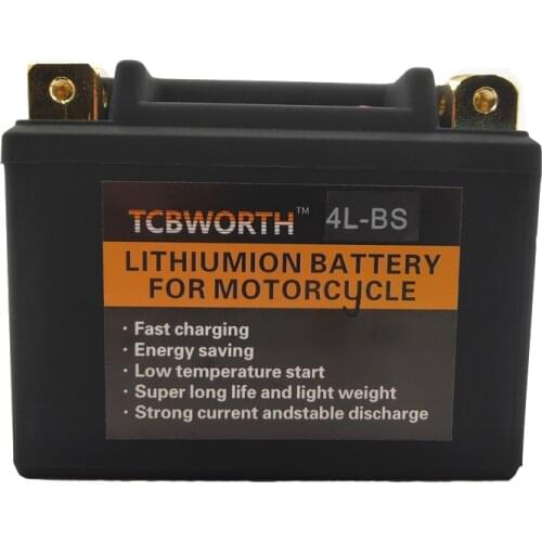 4L-BS12V Motorcycle Start Battery Deep Cycle 4Ah CCA 180A LiFePO4 Scooter Lithium Battery LFP Replaces YTX4L-BS YT4L YTX4L