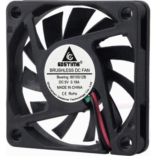 5Pcs Gdstime 6010 5V DC Cooling Heatsink Fan 60x60x10mm Dupont 2PIN PC Laptop Computer Cooler Fan