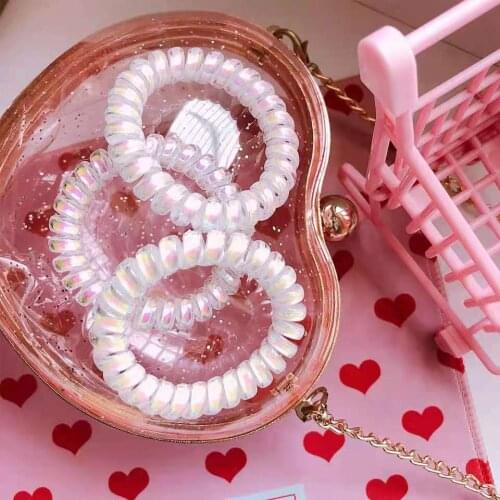 Shining Mermaid Scrunchies Glitter Reflective Color Laser Hair Ties Telephone Wire Line Bands for Women Girls 2021 New Fashion