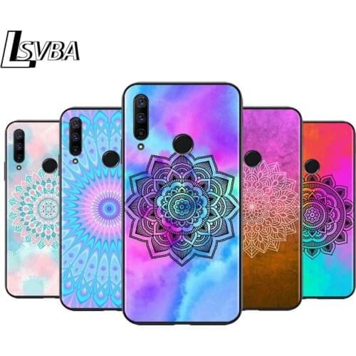 Mandala Blume Datura Blumen for Huawei Honor 30 20 10i 10 9C 9A 9S 9X 9 8X 8A 8 7A 7C Pro Plus Lite Black Phone Case