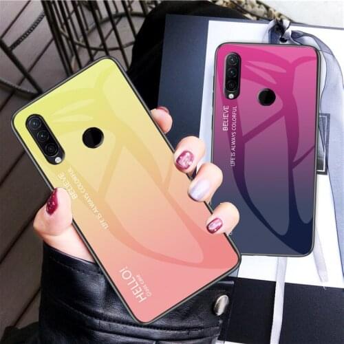 For Lenovo Z6 Lite Case Luxury Hard Tempered Glass Gradient Protect Back Cover case For lenovo z6lite full cover phone shell