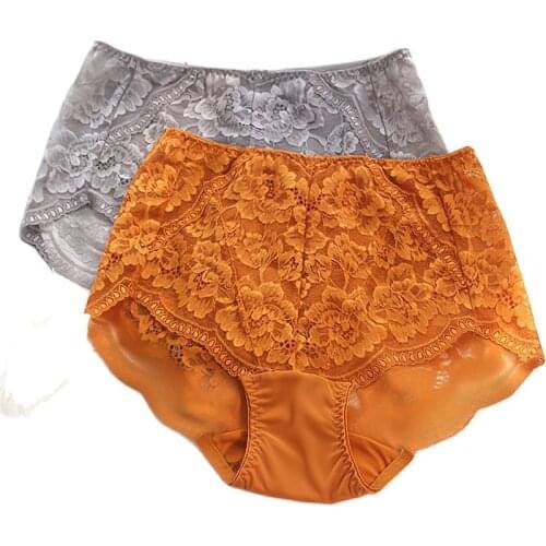 S614 Womens Seamless Panties Lace High Waist Breifs Multicolor and Large Size