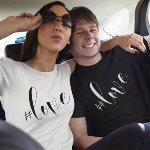 Valentines Day Gift for Her T Shirt Love Letter Print T-shirt Unisex Couples Matching Tees Tops Summer Tumblr Hipster Tshirt