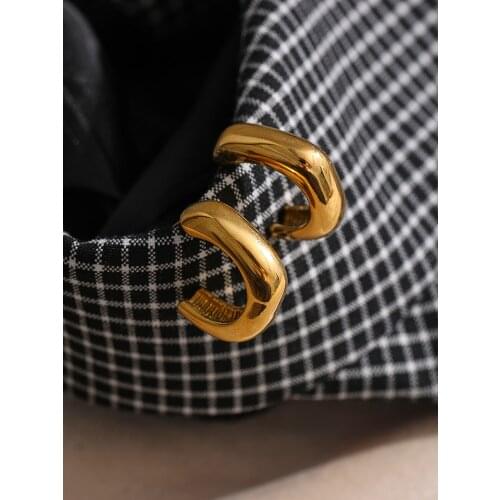 Yhpup New Stainless Steel Geometric Stud Earrings High Quality Metal 18 K Unusual Earrings Trendy Jewelry Orecchini Donna Gift