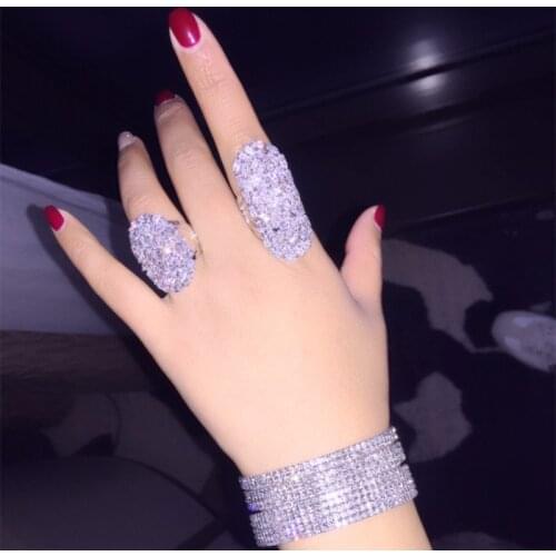 Hot selling exaggerated temperament simple jewelry with retro palace super flash full of rhinestone open bracelet for women