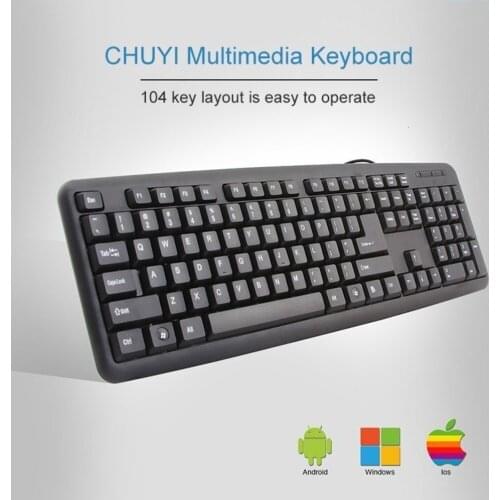 CHYI Computer Game Keyboard Ergonomic Wired Gaming Keyboard 104 Keycaps Usb Cable Multimedia PC Keyboard Keypad For Laptop Gamer