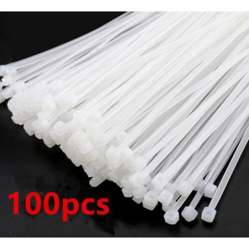 100Pcs 4*150MM 200/250/300mm Self-Locking Plastic Nylon Cable Ties 2.7mm width Wire Zip Tie Nylon ribbon