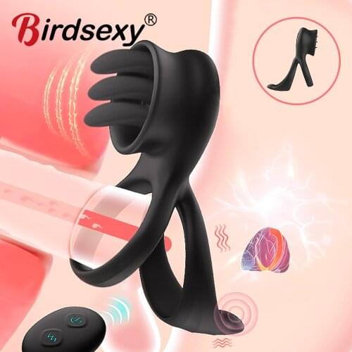 Vibrator Cockring Penis Cock Ring on for Man Delay Ejaculation Sex Toys for Men Couple Rings Penisring Toys for Adults 18