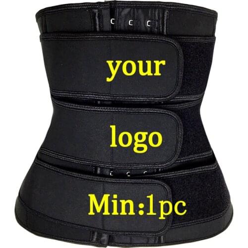 Logo Print Waist Trainer Colombian Girdles Workout Girdles Cincher Wholesale Corset Slimming Neoprene Sweat Belt Shapewear Fajas