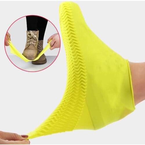1 Pair Reusable Latex Waterproof Rain Shoes Covers Slip-resistant Rubber Rain Boot Overshoes M/L Shoes Accessories