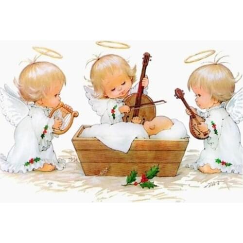Carton Angel DIY Embroidery 11CT Cross Stitch Kits Needlework Craft Set Cotton Thread Printed Canvas Home Decoration Wholesale