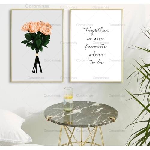 Nordic Style Canvas Painting Flowers Roses Wall Art Modular Hd Posters and Prints Modern Pictures for Living Room Decoration