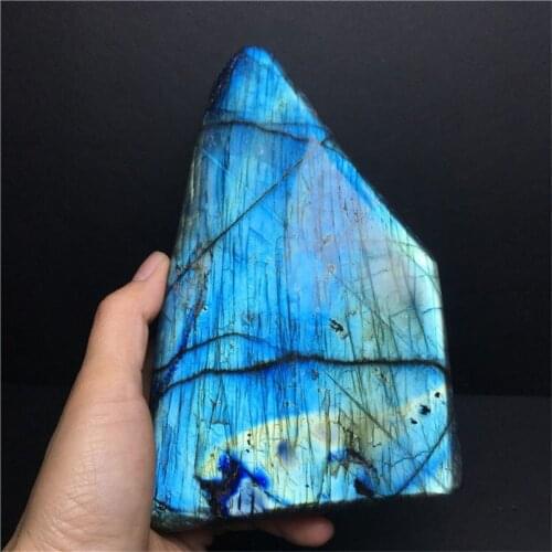 Natural Quartz Labradorite Stone Crystal Moonstone Rock Gemstone Ornament Polishedhigh Freq Healing Energy Feng Shui Decoration