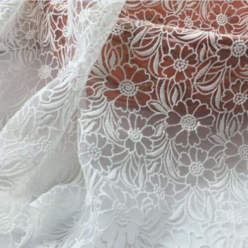 New Arrival White Embroidery Net African Lace Fabric Organza For Wedding Clothing Dress High Quality French Mesh Lace