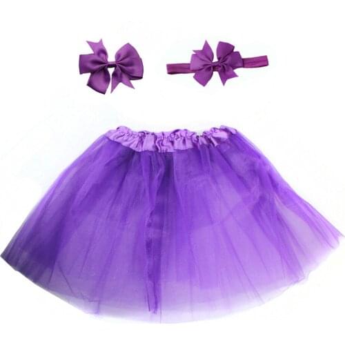 New childrens bow baby hair accessories hair clip candy color baby pettiskirt childrens skirt hair band set