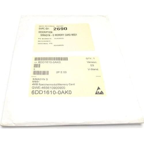 New Original Siemens SIMADYN D FLASH MEMORY MODULE MS51 PCMCIA CARD 6DD1610-0AK0 6DD1 610-0AK0