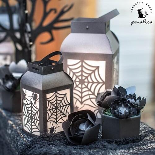 Panalisacraft Halloween spider lamp Box Metal Cutting Dies Stencils for DIY Scrapbooking/photo album Embossing DIY Paper Cards