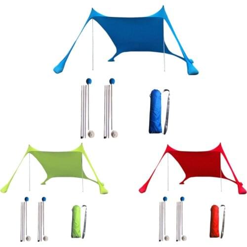Beach Sunshade Lightweight Sun Shade Tent With Sandbag Anchors 4 Free Pegs UPF50+ UV Large Portable Canopy For Parks & Outdoor
