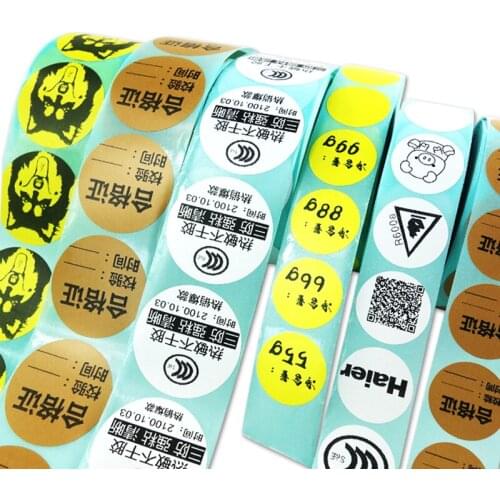 Blank on color round label stickers printing customize logo/letters 500pcs