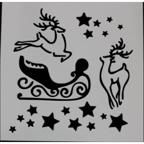 Christmas Deer Stencils For Wall Painting Template DIY Scrapbooking Stamping Album Decorative Paper Coloring Embossing Reusable