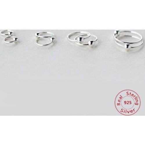 Small Round 925 Sterling Silver Bead Ball Circle Huggies Hoop Earrings For Womens Piercing Body Jewelry Baby Girls Kids Children