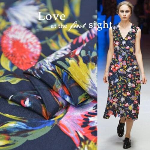 140cm digital inkjet natural silk fabric soft dress shirt silk crepe de chine fabric 15mm crepe fabric wholesale silk cloth