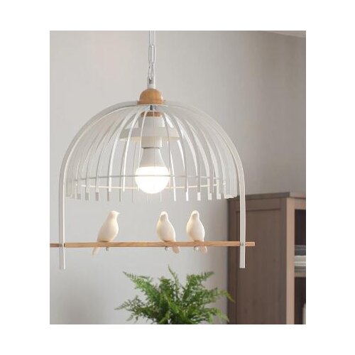 Modern Resin Bird Pendant Light Iron Cage Pendant Lamps Nordic Living Room Bedroom Kitchen Hanging Lamp Light Fixtures Luminaire